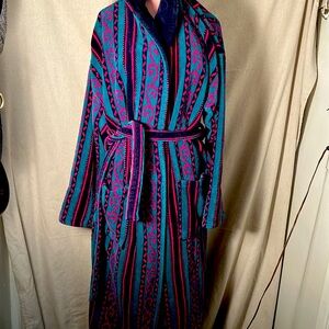 Blue and Purple Terry Town Robe Intimates & Sleepwear